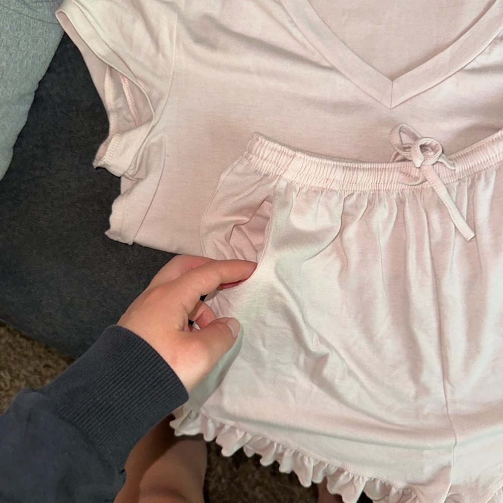 Light Pink Ruffle Pajama Set - Picture 5 of 7